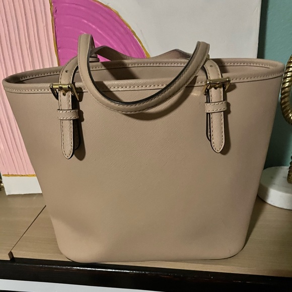 Michael Kors Taupe Leather Tote with Gold Hardware - Picture 3 of 7